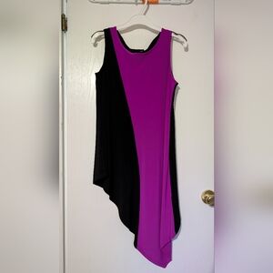 Joseph Ribkoff Black and Pink Asymmetrical Dress